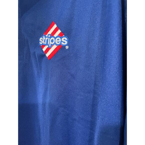 NWOT Stripes Gas Station Men XL Uniform Polo Blue Shirt Top Employee Logo Store - Picture 8 of 9